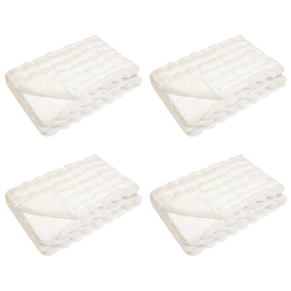 Coperta antiscivolo in finta di coniglio Olite 4 pcs Bianco