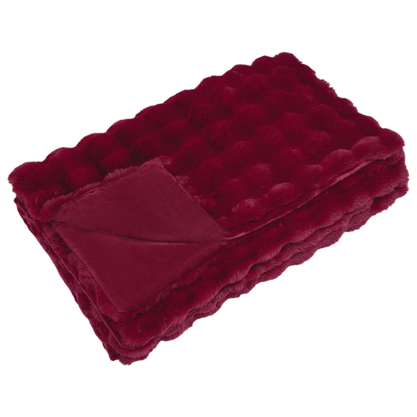 Coperta antiscivolo in finta di coniglio Olite Rosso Bordeaux