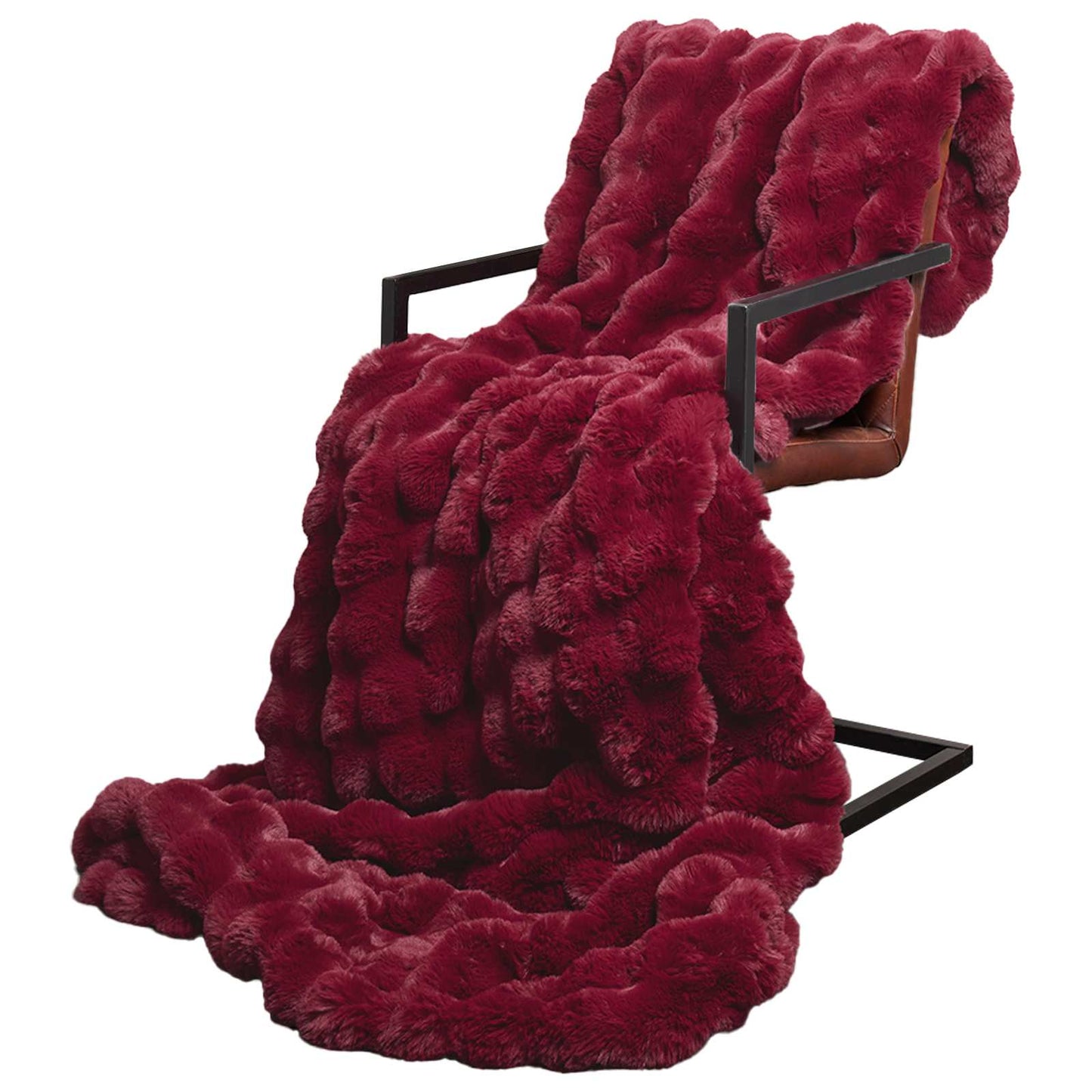 Coperta antiscivolo in finta di coniglio Olite Rosso Bordeaux