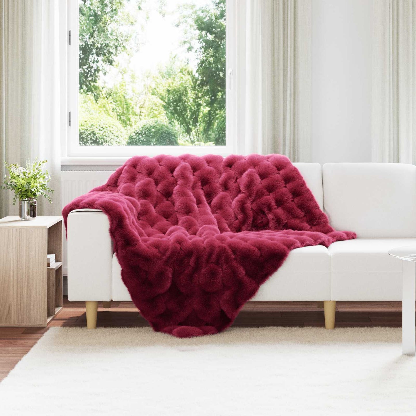 Coperta antiscivolo in finta di coniglio Olite 4 pcs Poliestere