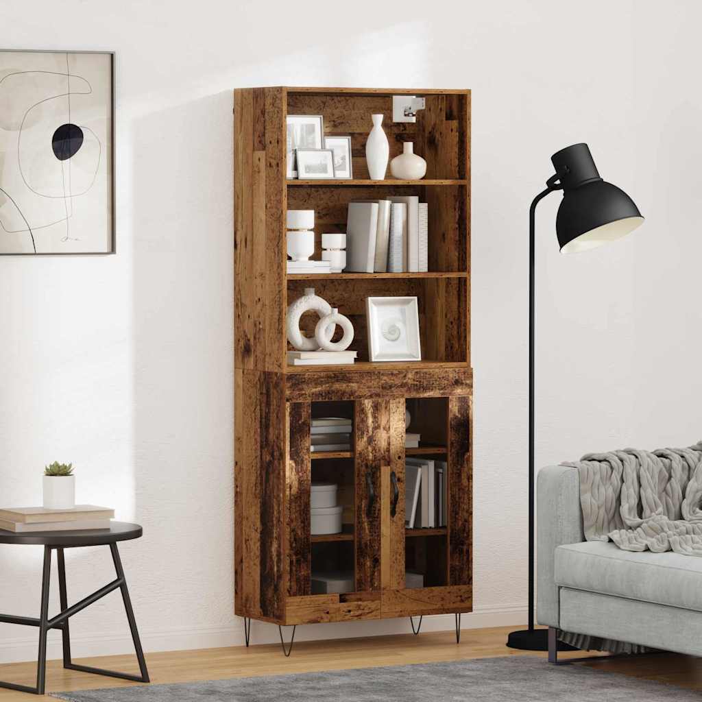 Credenza 2 pcs Legno vecchio Legno multistrato