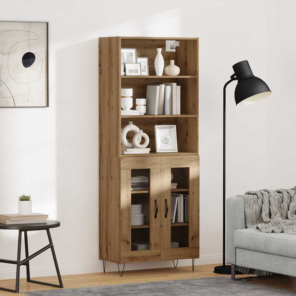 Credenza 2 pcs Rovere artigianale Legno multistrato