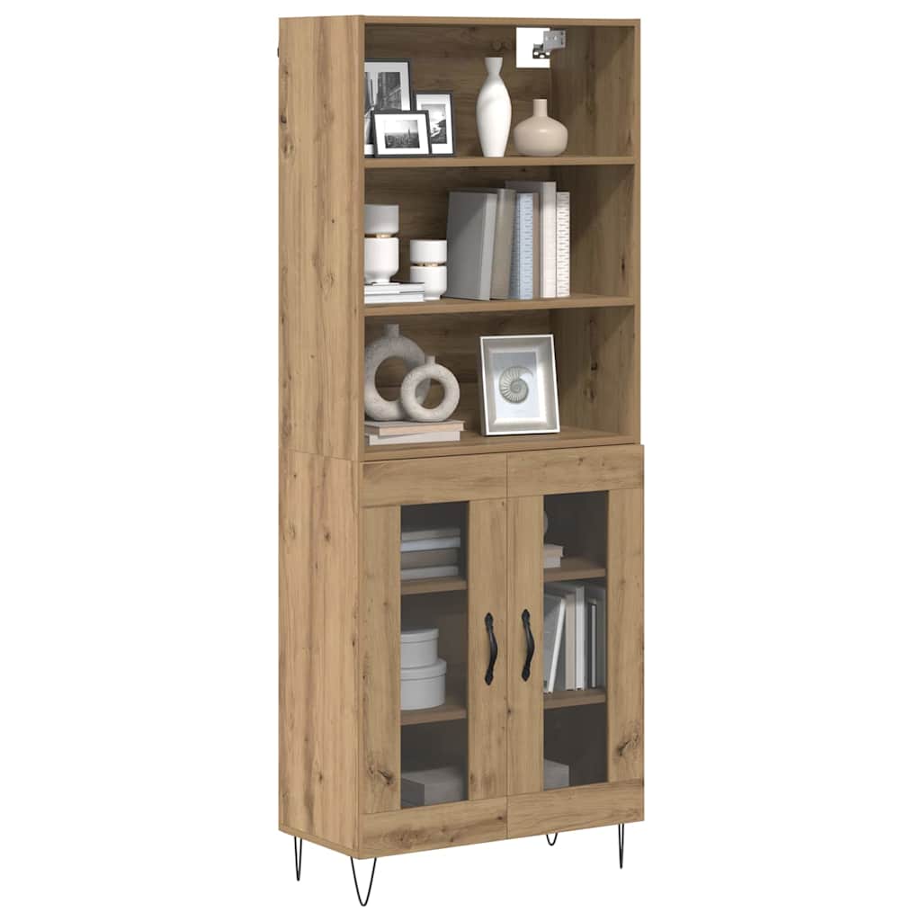 Credenza 2 pcs Rovere artigianale Legno multistrato