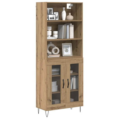 Credenza 2 pcs Rovere artigianale Legno multistrato