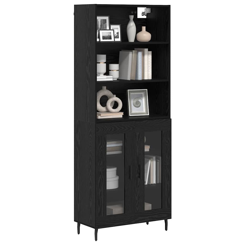 Credenza Rovere Nero 69,5 x 34 x 180 cm