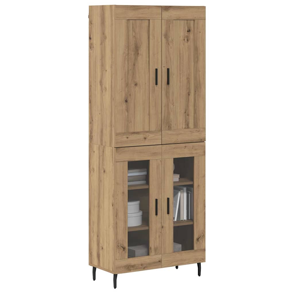 Credenza 2 pcs Rovere artigianale Legno multistrato