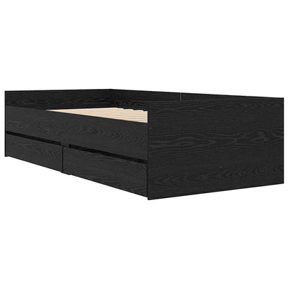 Struttura del letto Rovere Nero 100 x 200 cm Pino massello