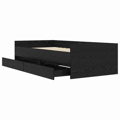 Struttura del letto Rovere Nero 100 x 200 cm Pino massello