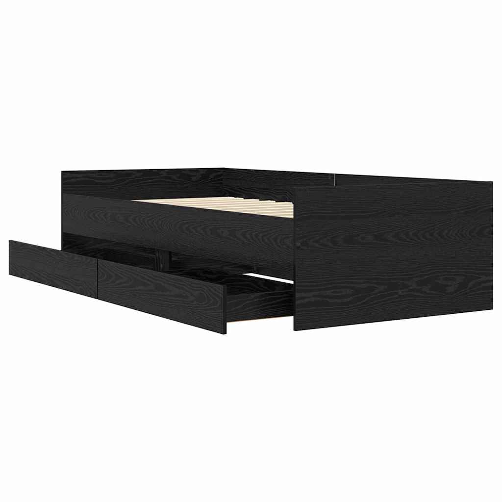Struttura del letto Rovere Nero 90 x 200 cm Pino massello