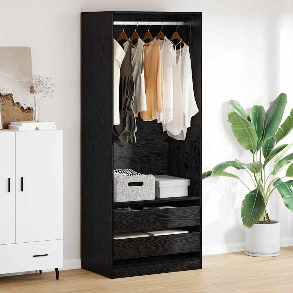 Guardaroba Rovere Nero 80 x 50 x 200 cm Legno multistrato