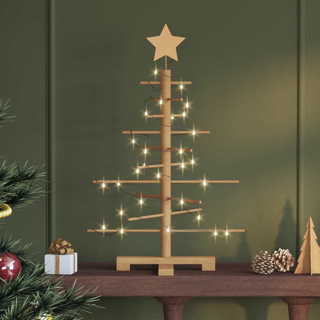 Albero di Natale in legno con supporto Marrone 75 cm Bambù