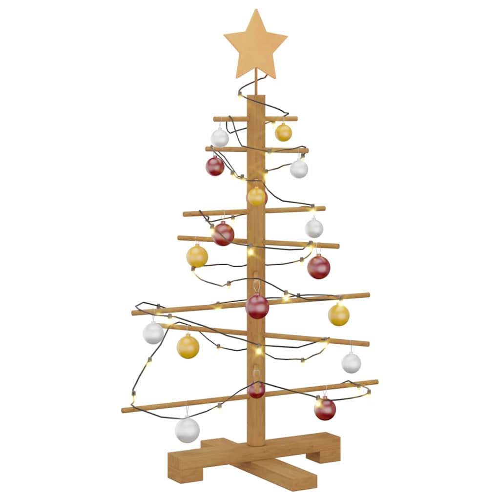 Albero di Natale in legno con supporto Marrone 75 cm Bambù