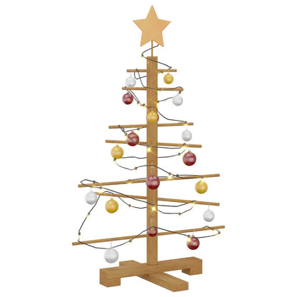Albero di Natale in legno con supporto Marrone 75 cm Bambù