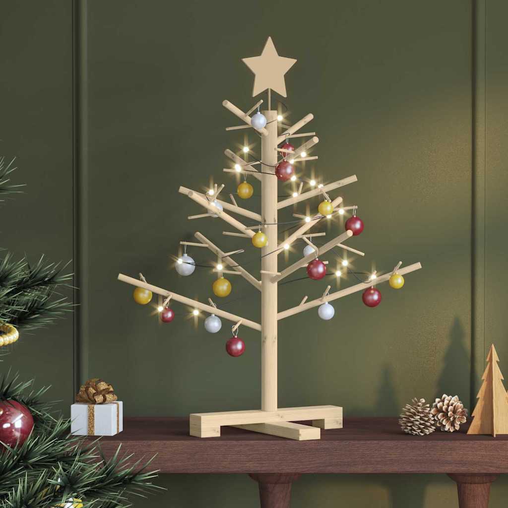 Albero di Natale in legno Naturale 75 cm Legno di pino massello