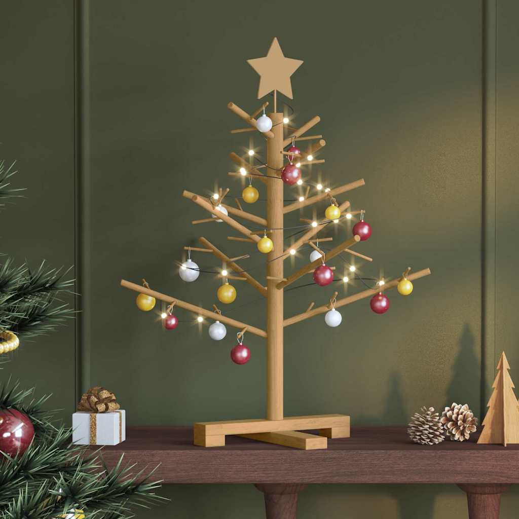 Albero di Natale in legno Marrone 75 cm Legno di pino massello
