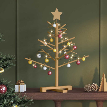 Albero di Natale in legno Marrone 75 cm Legno di pino massello