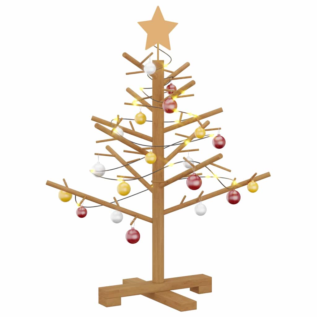 Albero di Natale in legno Marrone 75 cm Legno di pino massello
