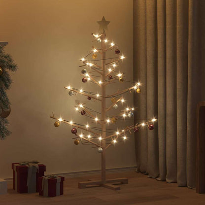 Albero di Natale in legno Marrone 125 cm Legno di pino massello
