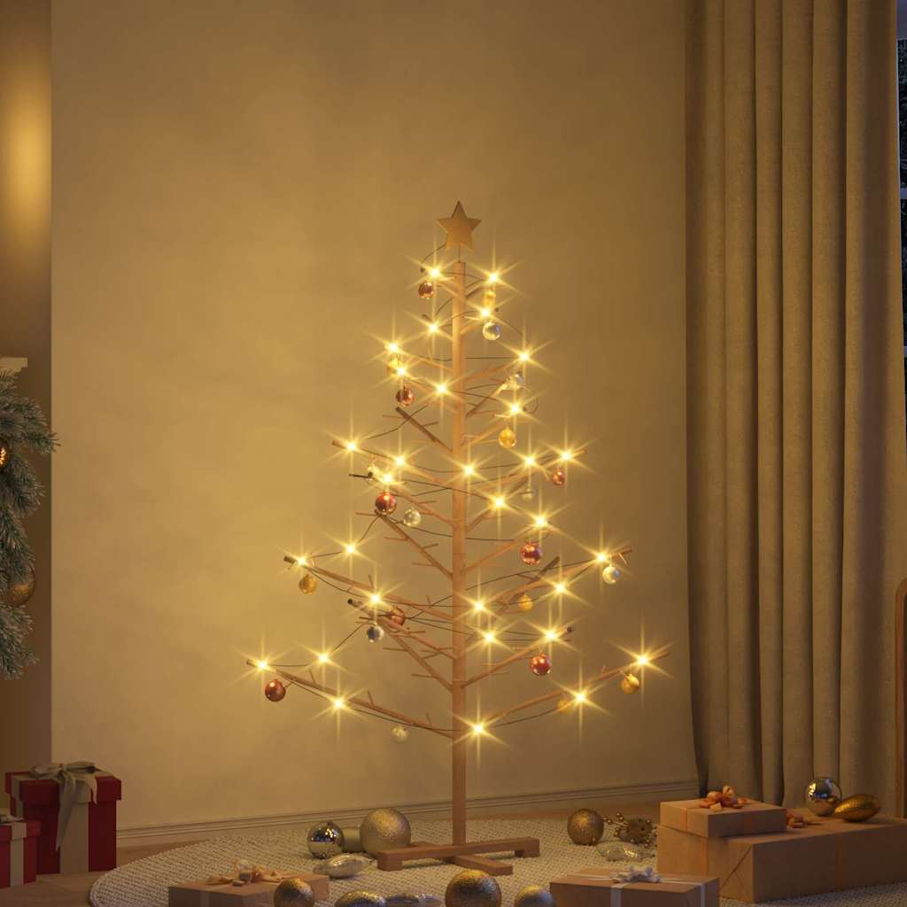 Albero di Natale in legno Marrone 150 cm Legno di pino massello