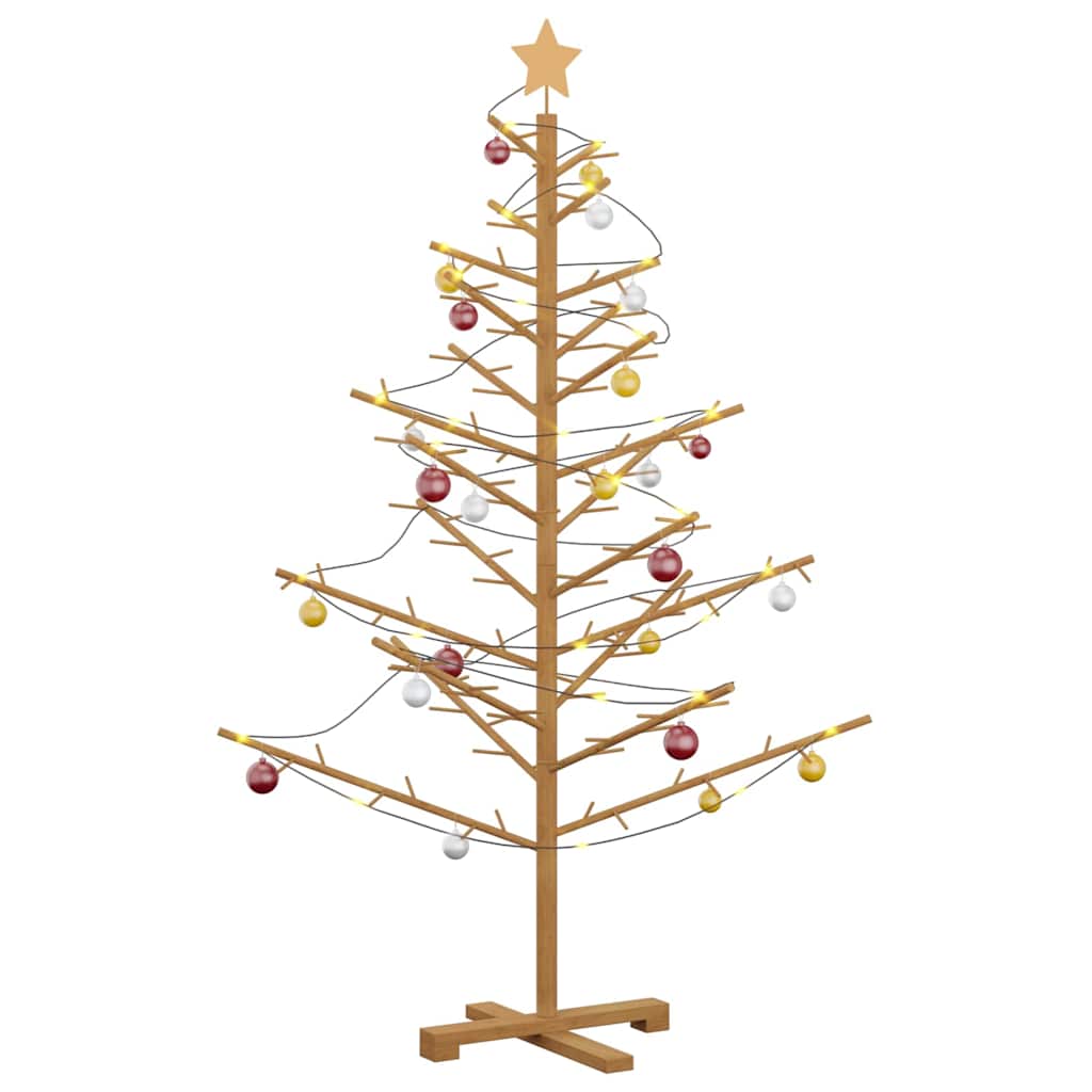 Albero di Natale in legno Marrone 150 cm Legno di pino massello