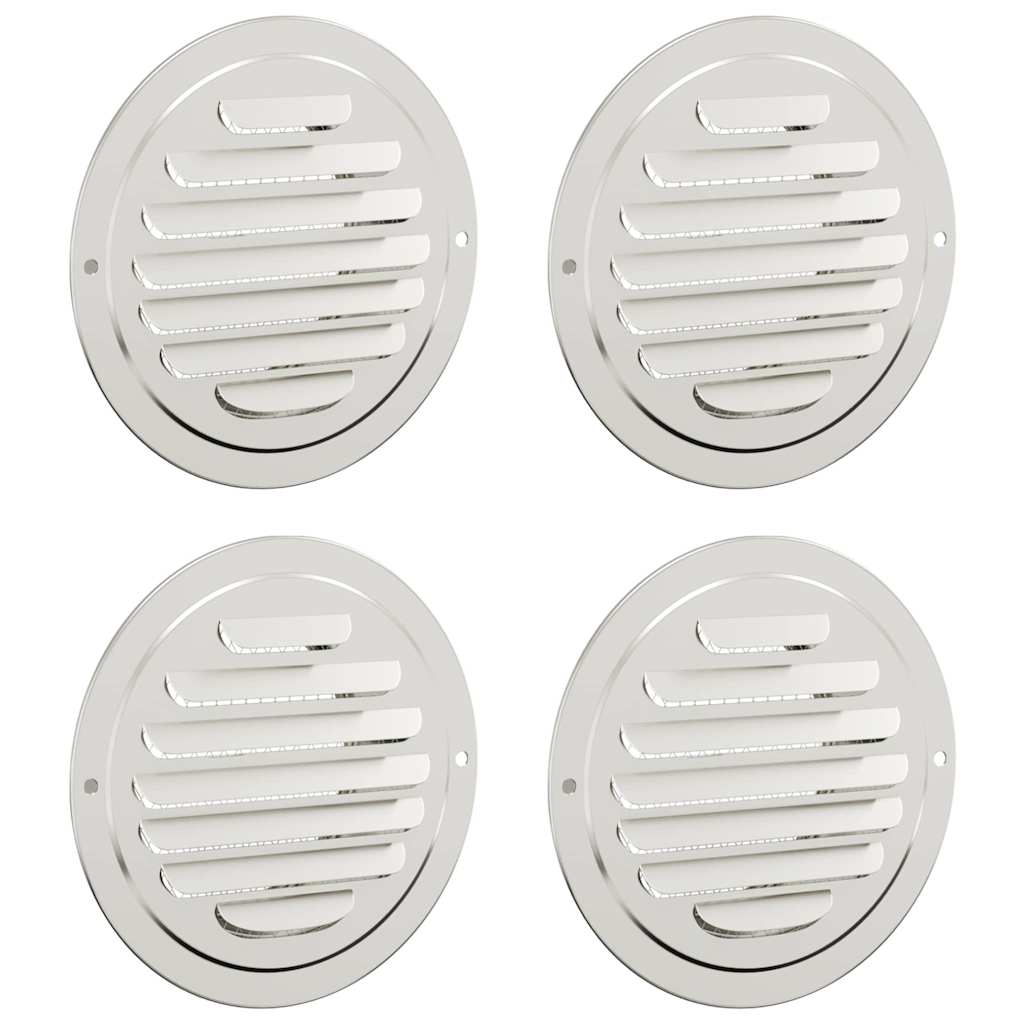 Coperture per ventilazione d'aria 4 pcs Argento 100 mm