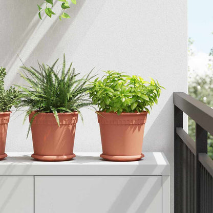 Vaso Rotondo per Fiori 6 pcs Rosso Mattone Ã˜ 19 x 16 cm