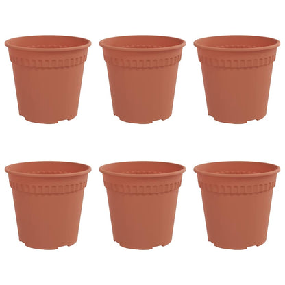 Vaso Rotondo per Fiori 6 pcs Rosso Mattone Ã˜ 19 x 16 cm