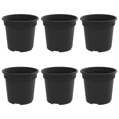 Vaso Rotondo per Fiori 6 pcs Nero Ã˜ 15 x 12 cm Plastica