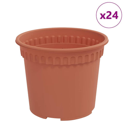 Vaso Rotondo per Fiori 24 pcs Rosso Mattone Ã˜ 12,5 x 10 cm