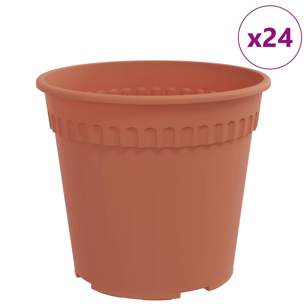 Vaso Rotondo per Fiori 24 pcs Rosso Mattone Ã˜ 17 x 14 cm