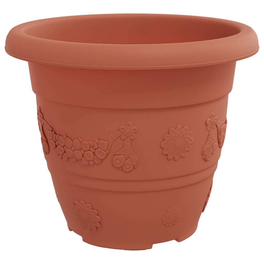 Vaso Rotondo per Fiori 6 pcs Rosso Mattone Ã˜ 26 x 21.5 cm