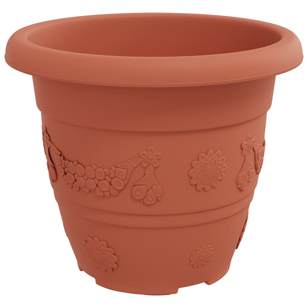 Vaso Rotondo per Fiori 6 pcs Rosso Mattone Ã˜ 26 x 21.5 cm