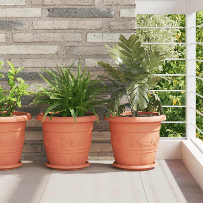Vaso Rotondo per Fiori 6 pcs Rosso Mattone Ã˜ 26 x 21.5 cm