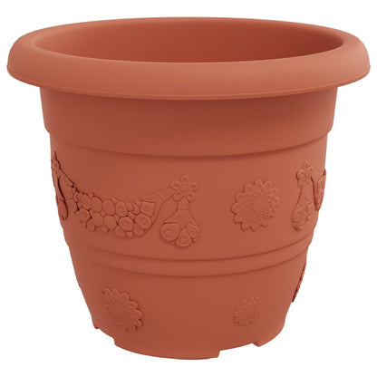 Vaso Rotondo per Fiori 6 pcs Rosso Mattone Ã˜ 26 x 21.5 cm