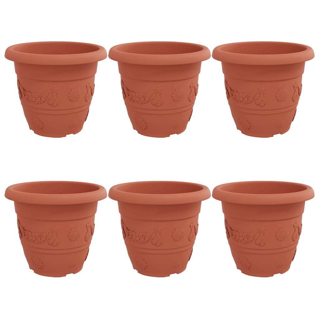 Vaso Rotondo per Fiori 6 pcs Rosso Mattone Ã˜ 26 x 21.5 cm