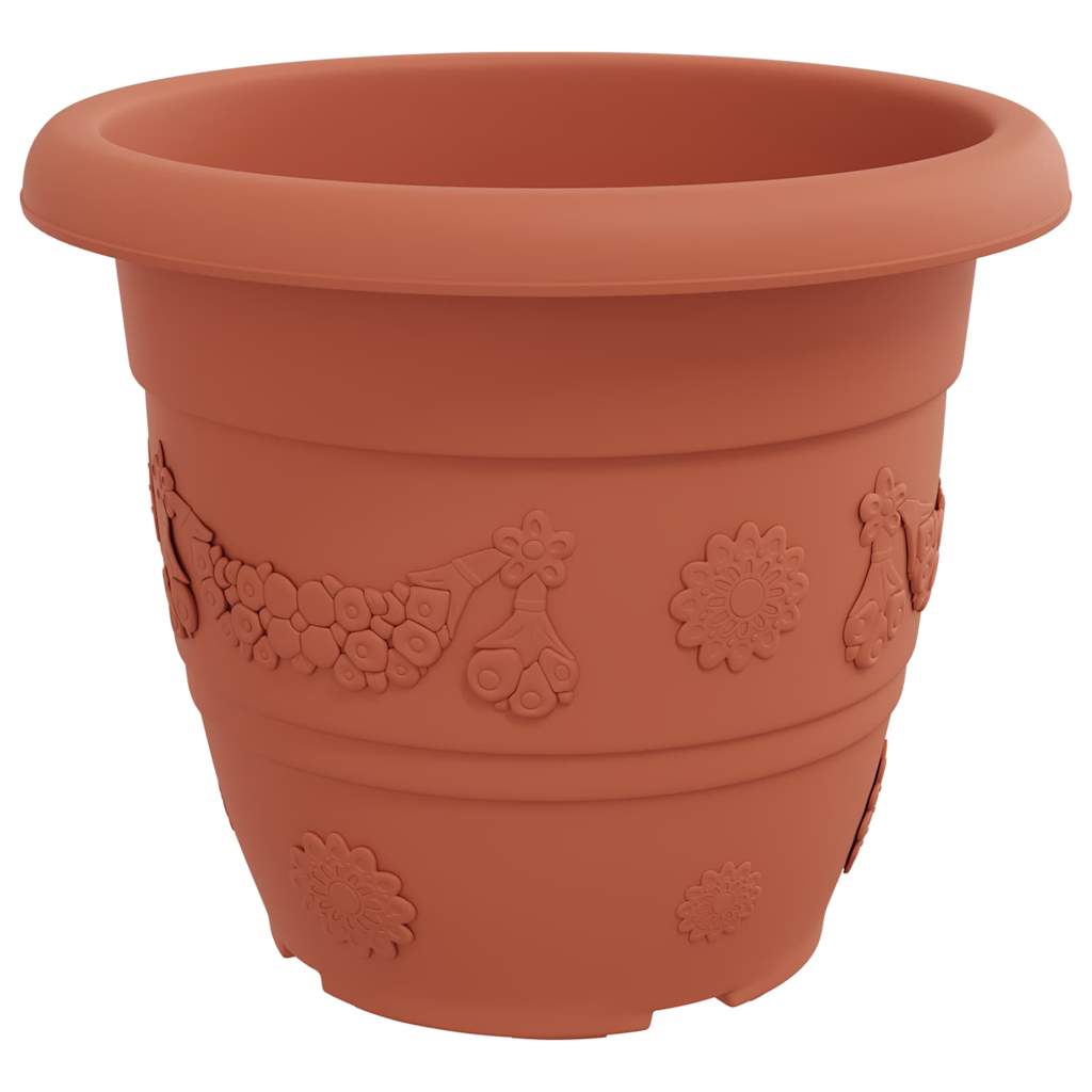 Vaso Rotondo per Fiori 6 pcs Rosso Mattone Ã˜ 26 x 21.5 cm
