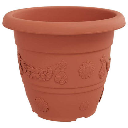 Vaso Rotondo per Fiori 6 pcs Rosso Mattone Ã˜ 26 x 21.5 cm