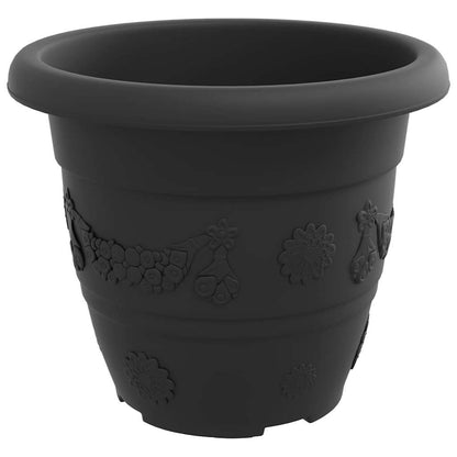 Vaso Rotondo per Fiori 6 pcs Nero Ã˜ 26 x 21.5 cm Plastica