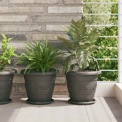 Vaso Rotondo per Fiori 6 pcs Nero Ã˜ 26 x 21.5 cm Plastica