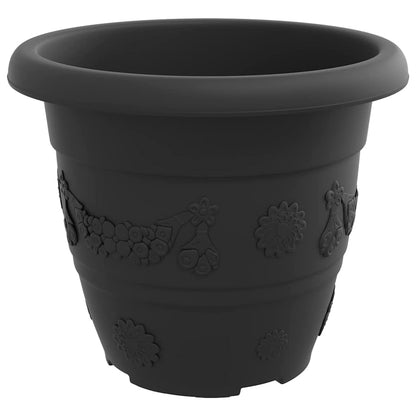 Vaso Rotondo per Fiori 6 pcs Nero Ã˜ 26 x 21.5 cm Plastica