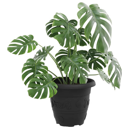 Vaso Rotondo per Fiori 6 pcs Nero Ã˜ 26 x 21.5 cm Plastica