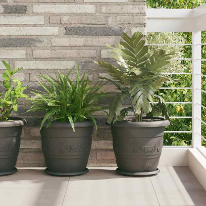 Vaso Rotondo per Fiori 6 pcs Nero Ã˜ 26 x 21.5 cm Plastica
