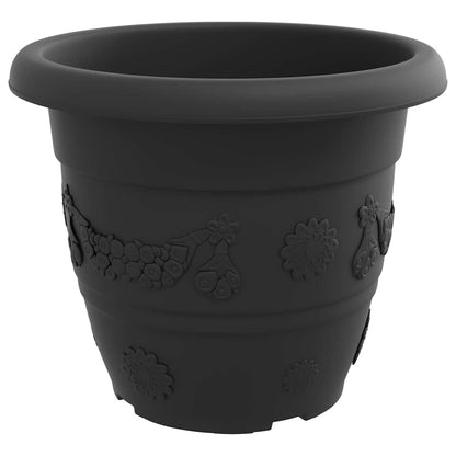 Vaso Rotondo per Fiori 6 pcs Nero Ã˜ 26 x 21.5 cm Plastica