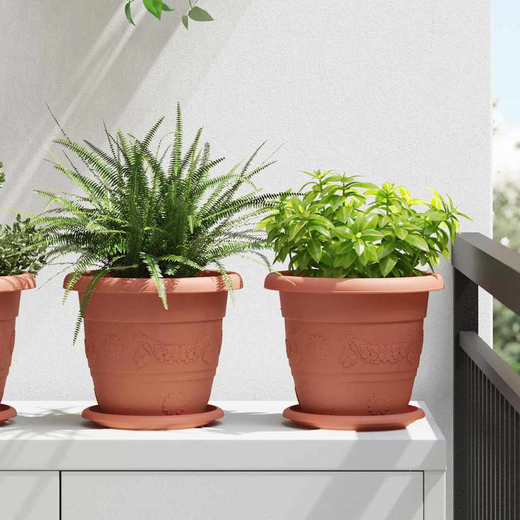 Vaso Rotondo per Fiori 24 pcs Rosso Mattone Ã˜ 26 x 21.5 cm