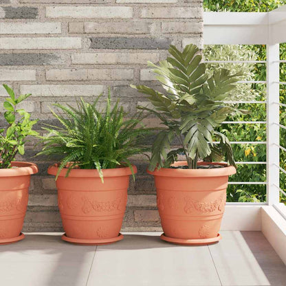Vaso Rotondo per Fiori 24 pcs Rosso Mattone Ã˜ 26 x 21.5 cm