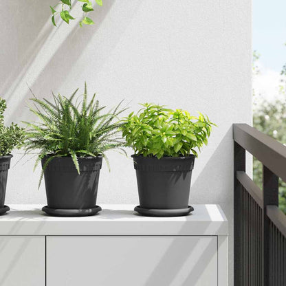 Vassoio Rotondo per Fiori 6 pcs Nero Ã˜ 15,5 x 2 cm Plastica