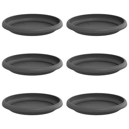 Vassoio Rotondo per Fiori 6 pcs Nero Ã˜ 15,5 x 2 cm Plastica