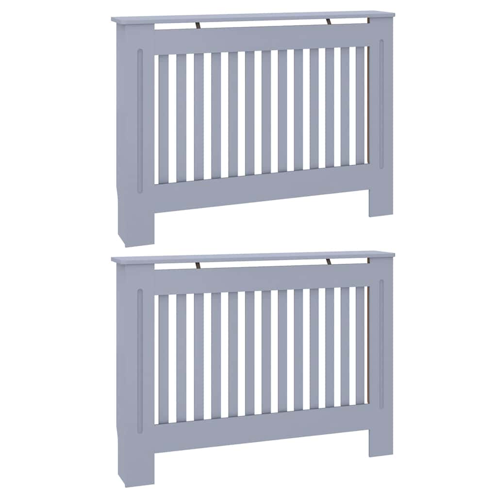 Copertura per radiatori 2 pcs Grigio 112 x 19 x 81,5cm
