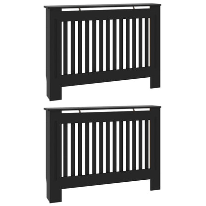 Copertura per radiatori 2 pcs Nero 112 x 19 x 81,5cm