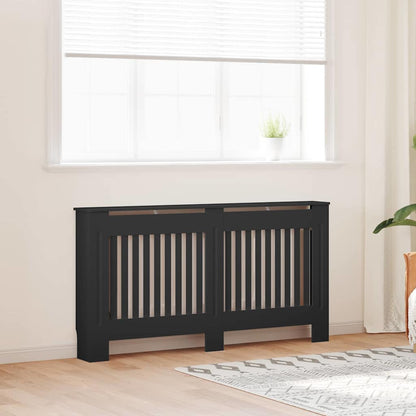 Copertura per radiatori 2 pcs Nero 152 x 19 x 81,5cm